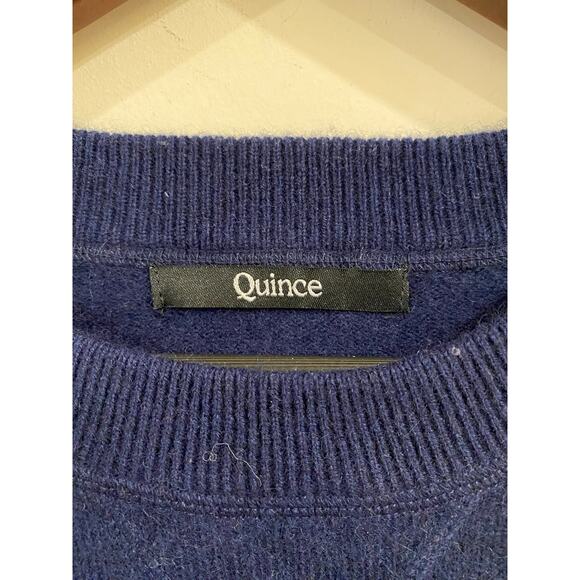 Quince 100% Cashmere Sweater Men L Blue Crewneck Soft Lightweight Knit Pullover - Picture 5 of 9